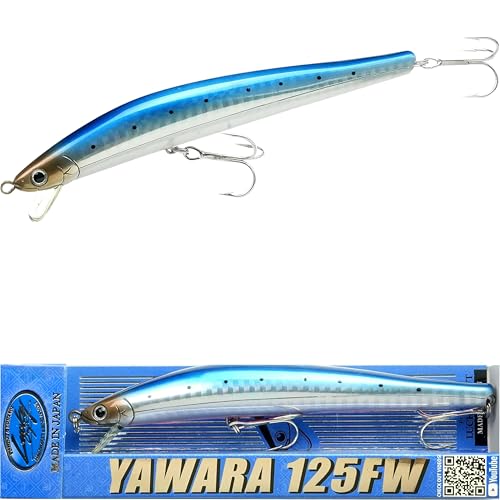 FlashMinnow 125 YAWARA Saltwater Fishing Lure (No Scales / 7621 Super Glow Blue Pink Sardine / 125FW)