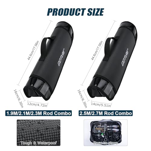 2 Pack Fishing Rod and Reel Combo with Carrier Bag (B1 / 7 FT)