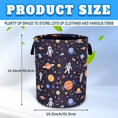 Night Sun Stars Moon Laundry Basket Foldable Oxford Cloth 18.9 x 16.5 Inch