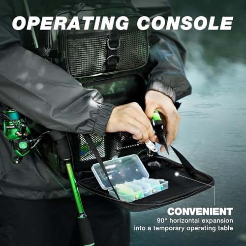 Fishing Backpack with Rod Holder (Green Camouflage Tpu)