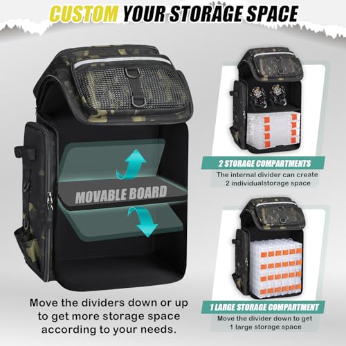 45L Fishing Backpack with Rod Holders & Built (Dark CM)