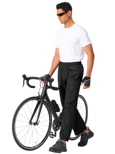 Mens Waterproof Pants Rain Over Pant (34W x 30L / Black)