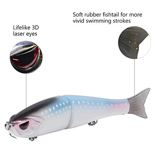SwimShad Glide Baits Jointed Swimbait Bass Pike Salmon Trout Muskie Fishing Lure (Scales / 4.5in/0.65oz)