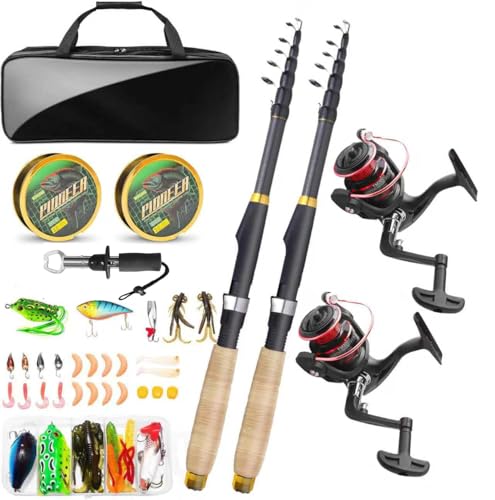 6.9FT Telescopic Fishing Rod and Reel Combo (RED / 6.9FT)