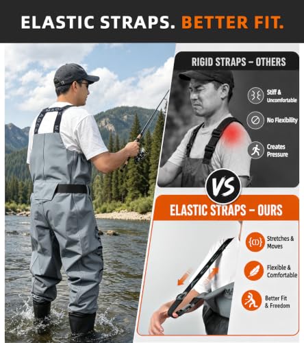 High Strength Nylon PVC Waterproof Fishing Chest Waders with Bootfoot