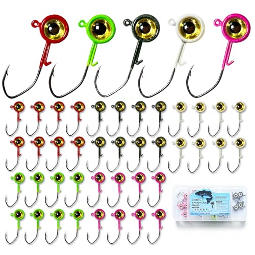 40pcs Crappie Jig Heads for Crappie (1/32oz-40pcs)