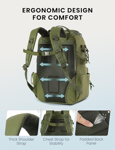 Tackle Backpack Fishing Bags with Rod Holder (Armygreen)