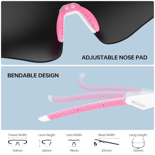 Polarized Running Sunglasses for Men Women Ultra (Elegant White Pink)