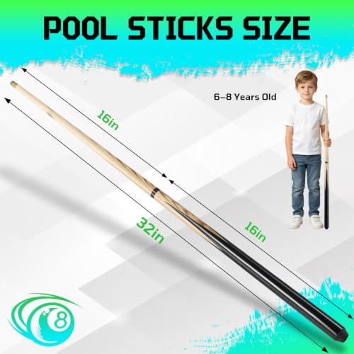 Wooden Short Pool Cue Stick (32")