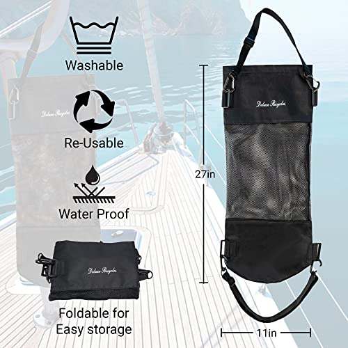 Portable Mesh Trash Bag for Boat (Black)