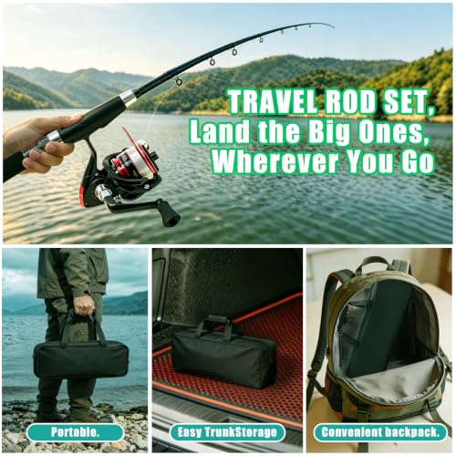 2pcs 5.9FT Fishing Rod and Reel Combo (5.9FT)