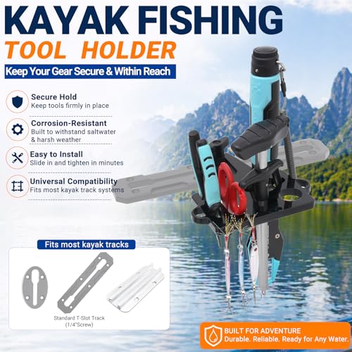 Universal Fishing Tool Holder for Boat & Kayak Gear Tracks