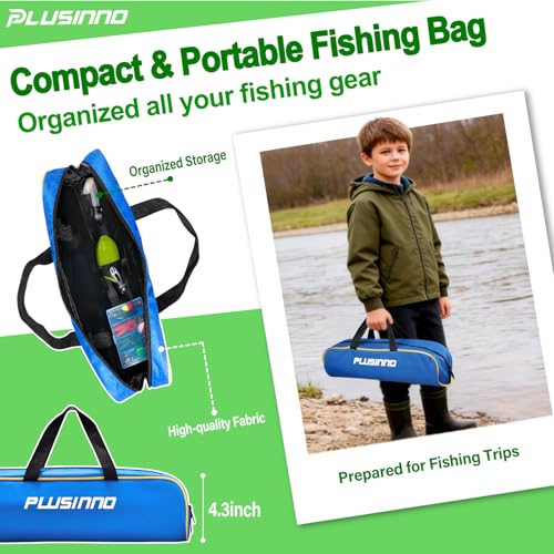 Kids Fishing Pole with Spincast Reel Telescopic Fishing Rod Combo Full Kits for Boys (Green / 5FT / 1.5M)