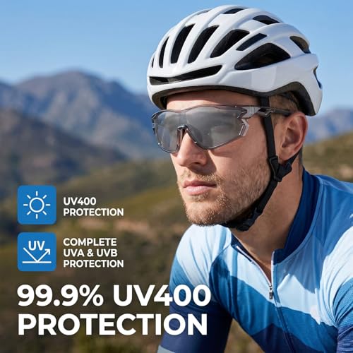 Polarized Sports Sunglasses for Men Women with UV400 Protection for Baseball Cycling Running Driving TR90 Frame (Grey Frame - Silver Mirror Lens)