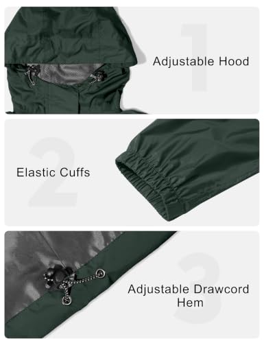 Women's Packable Rain Jacket Dark Forest Green XS (X-Small / Dark Forest Green)