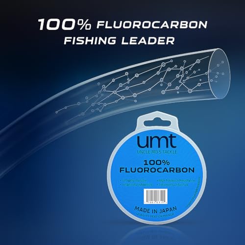 UMT Ghost Fluorocarbon Fishing Line 30lb 55 Yards Invisible Leader for Saltwater and Freshwater Abrasion Resistant (30 Pounds 55 Yards)