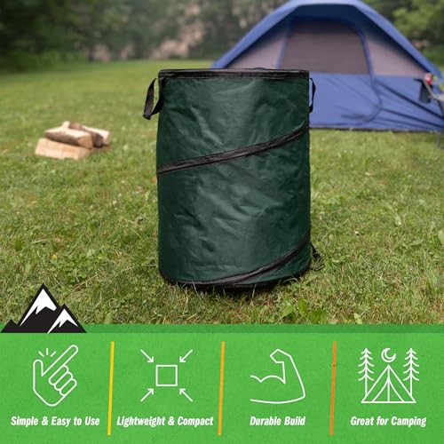 Pop Up Outdoor Trash Can (Green / 46-Gallon)