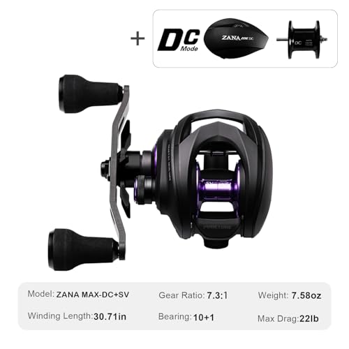 PURELURE Zana MAX 22LB MAX Drag Baitcaster Fishing Reel Left Handed (ZANA MAX-22LB / Left Hand)