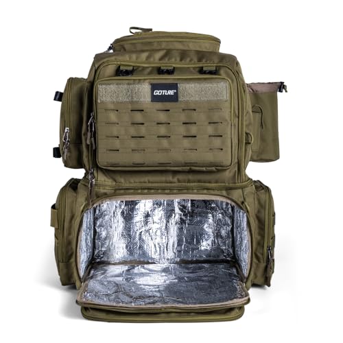 Fishing Tackle Backpack with Cooler (53L Khaki)