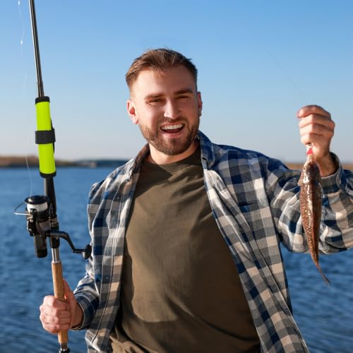 12 Pcs Fishing Rod Sleeves and Lure Wraps for Rods Poles (Green)