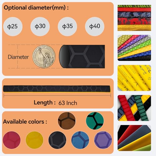 Hex Pattern Handle Heat Shrink for Fishing Rod