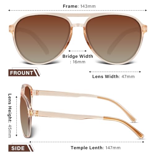 Women's Polarized Aviator Sunglasses Tangle (Tea)