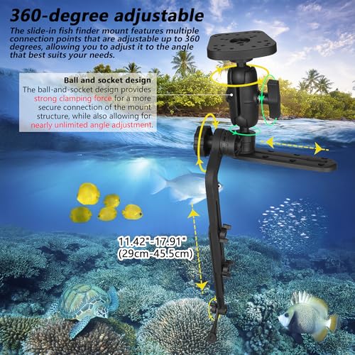 Kayak Fish Finder Mount with Adjustable Transducer Mounting Arm