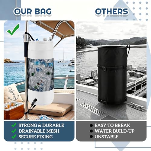 2 Pack Boat Trash Bag Mesh Garbage Holder (White,Grey)