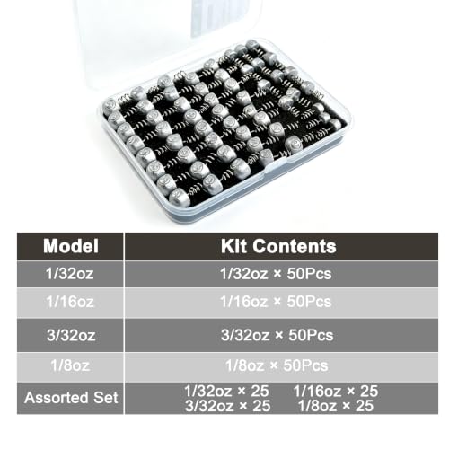 100Pcs Spring Lock Nail Weights for Neko Wacky Hover Rig 1 (Assorted - 100 Piece)
