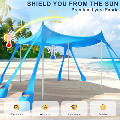 Beach Tent Sun Shelter 10x10FT (Sky Blue)