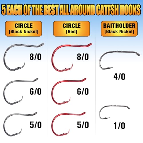 Catfish Hook Set Offset Octopus Circle & Baitholder Hooks 100