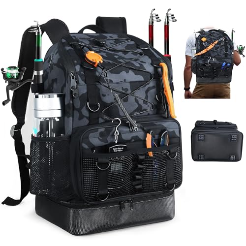 Fishing Backpack with Rod Holder