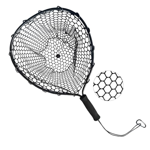 101.5in Large Fishing Net with Handle Carbon Fiber Coated Rubber Telescoping Minnow Long Landing Pond Net Collapsible Kayak Folding Fish Net