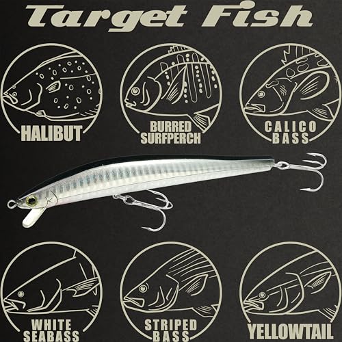 FlashMinnow 125 YAWARA Saltwater Fishing Lure (No Scales / 7775 Super Glow Zebra Metallic Anchovy / 125FW)