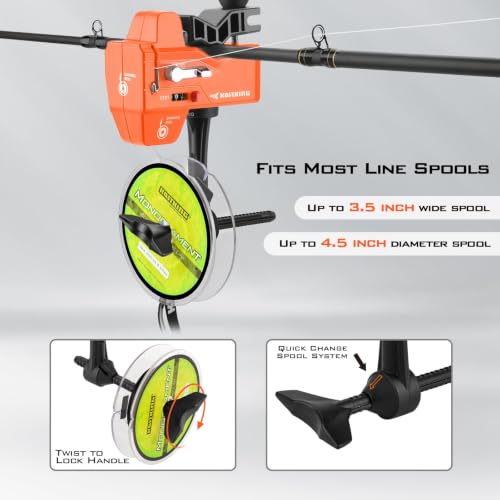 Kalibrate Fishing Line Spooler with Line Counter (A: Line Spooler with Counter - Orange)