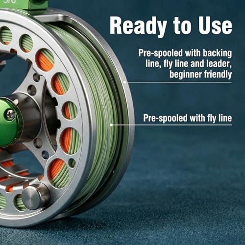 Fly Fishing Reel with Aluminum Alloy Body 5 (Green)