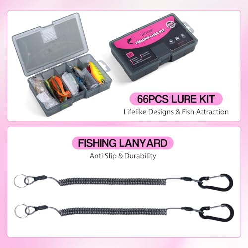 Pink Fishing Poles and Reels Combo (2 Pink Poles - Duffle Bag without Bottle Opener / 9FT/2.7M)