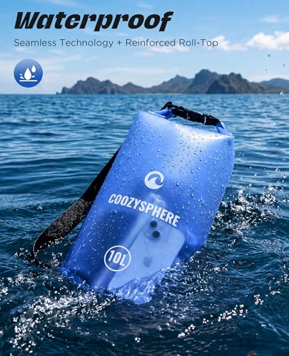 Waterproof Small Dry Bag with Phone Case & Emergency Whistle 5L (Blue / 5L)