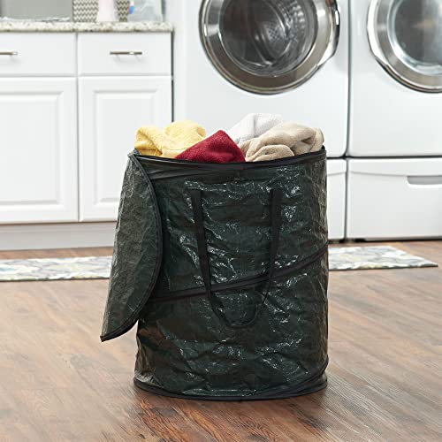 Pop‑Up Hamper and Camping Trash Can with Zippered Top and Collapsible Portable Design (30 Gallon)