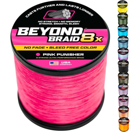 Braided Fishing Line (Pink Punisher 8X - No Fade / 50LB (2000 Yards))