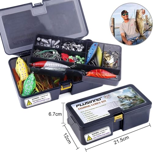 210pcs Fishing Lures Fishing Tackle Box Fishing Gifts for Men (210pcs tackle box)