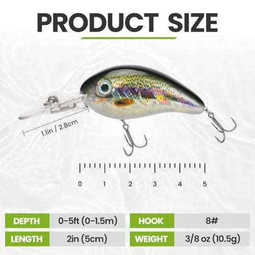 Craz Crankbaits Fishing Lures (A5-2",0.37oz)