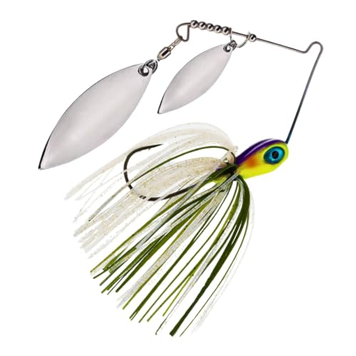 Spinner Bait Compact Profile Fishing Lure with Flash and Vibration for Bass (Sunrise / 1/2 Oz)