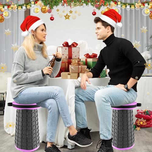 2026 Upgraded XXL 19.7" Collapsible Stool with Cushion (Purple-xxl / XX-Large)