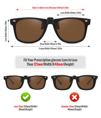 Polarized Clip On Sunglasses for Men Women (3pack-black+dark Green+brown)