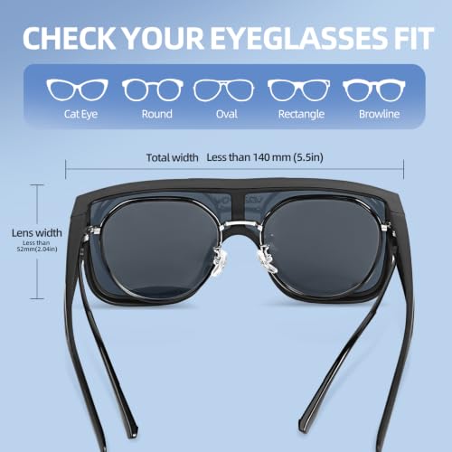 Polarized Fit Over Glasses Sunglasses for Men Women UV Protection (02-red)