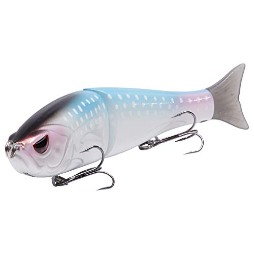 SwimShad Glide Baits Jointed Swimbait Bass Pike Salmon Trout Muskie Fishing Lure (Scales / 7in/2.2oz)