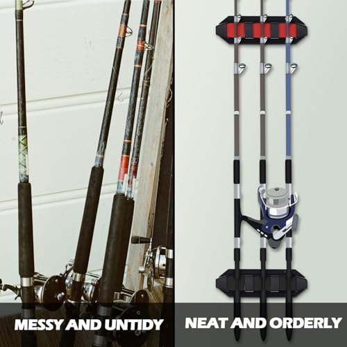 4 Pcs Rod Holders Fishing Boat Pole Holder (Black & Red / 7.8 Inch)