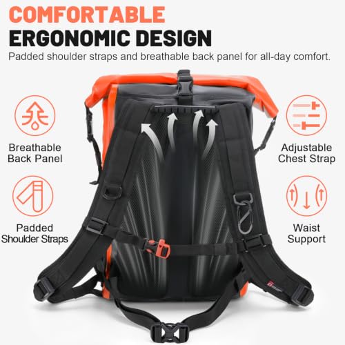 Waterproof Dry Bag Backpack 25L (Orange / 35L)