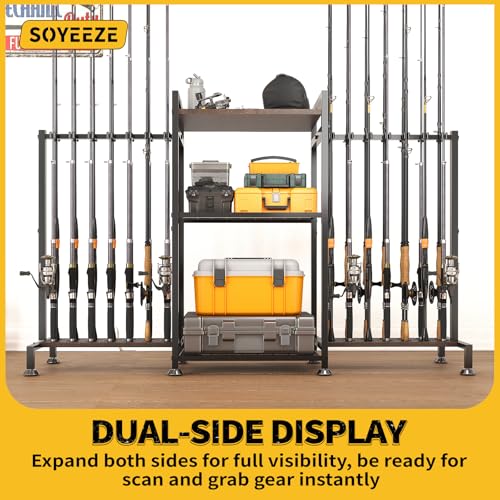Fishing Rod Holder for 28 Rods (Black-28 Rods / 28 Rods)